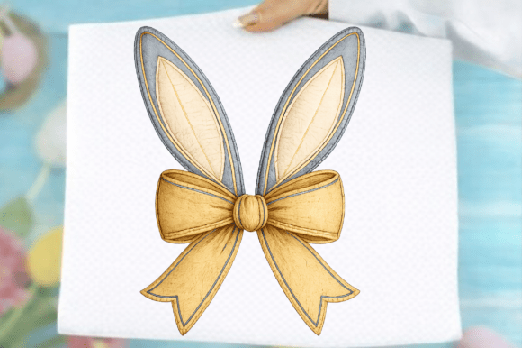 Faux Embroidery Bunny Bow Png Review for Boutiques