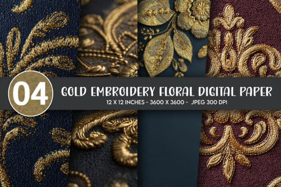 Gold Embroidery Floral Digital Paper Review for Sellers