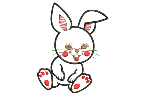 Simple White Cartoon Bunny Embroidery Review
