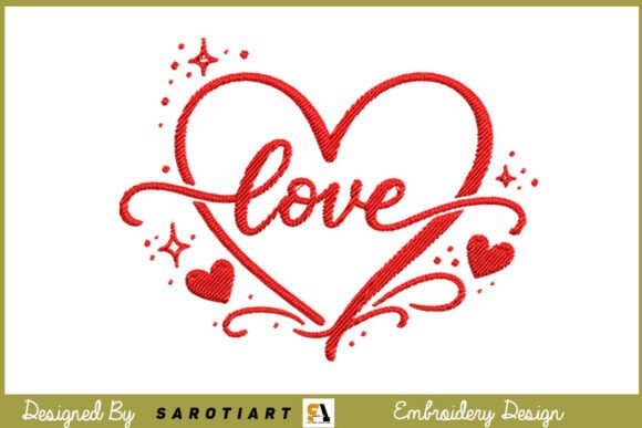 Valentine Embroidery Love T-shirt Design Review